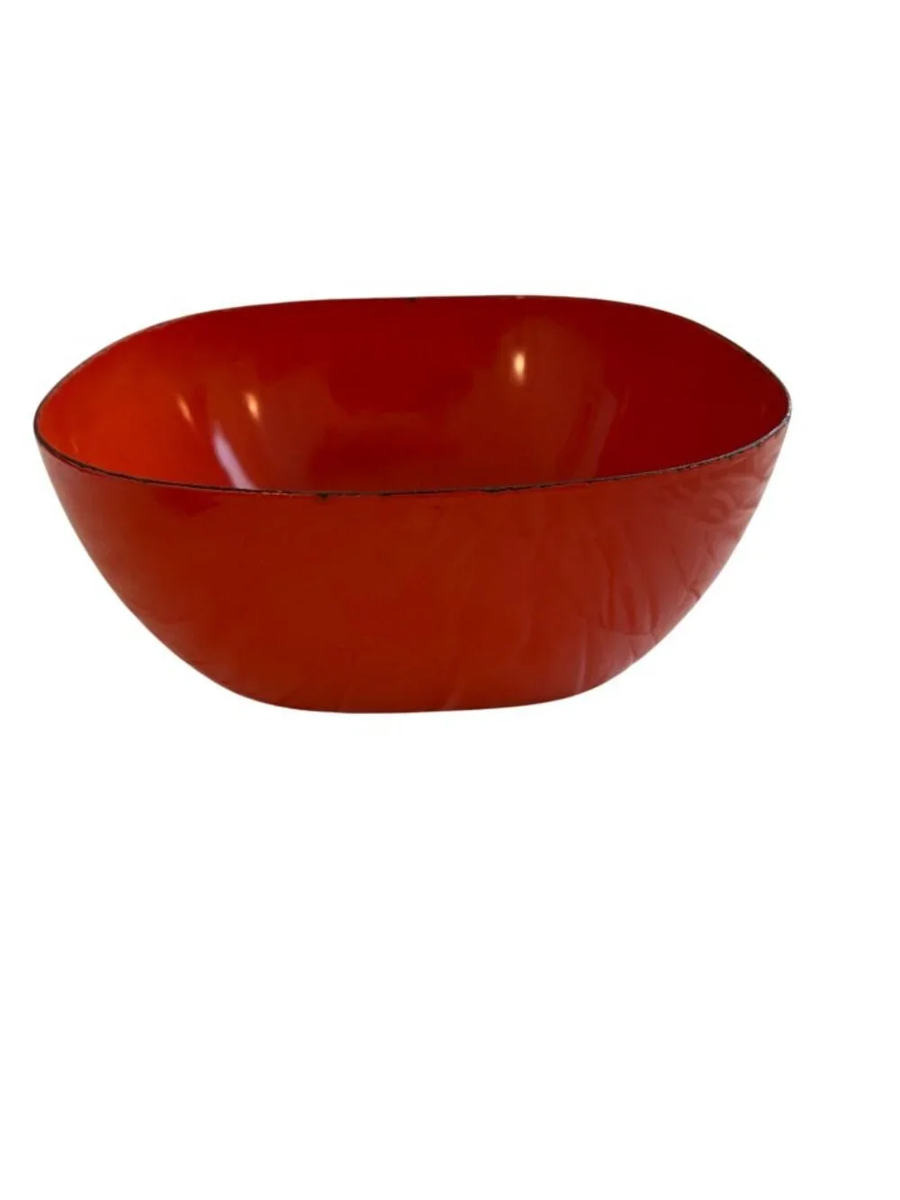 Cathrineholm Enamelware Metal Square Bowl Orange Minimalist Functional MCM